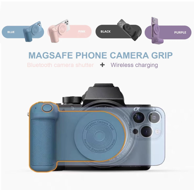 Magnetic Camera Grip with Bluetooth